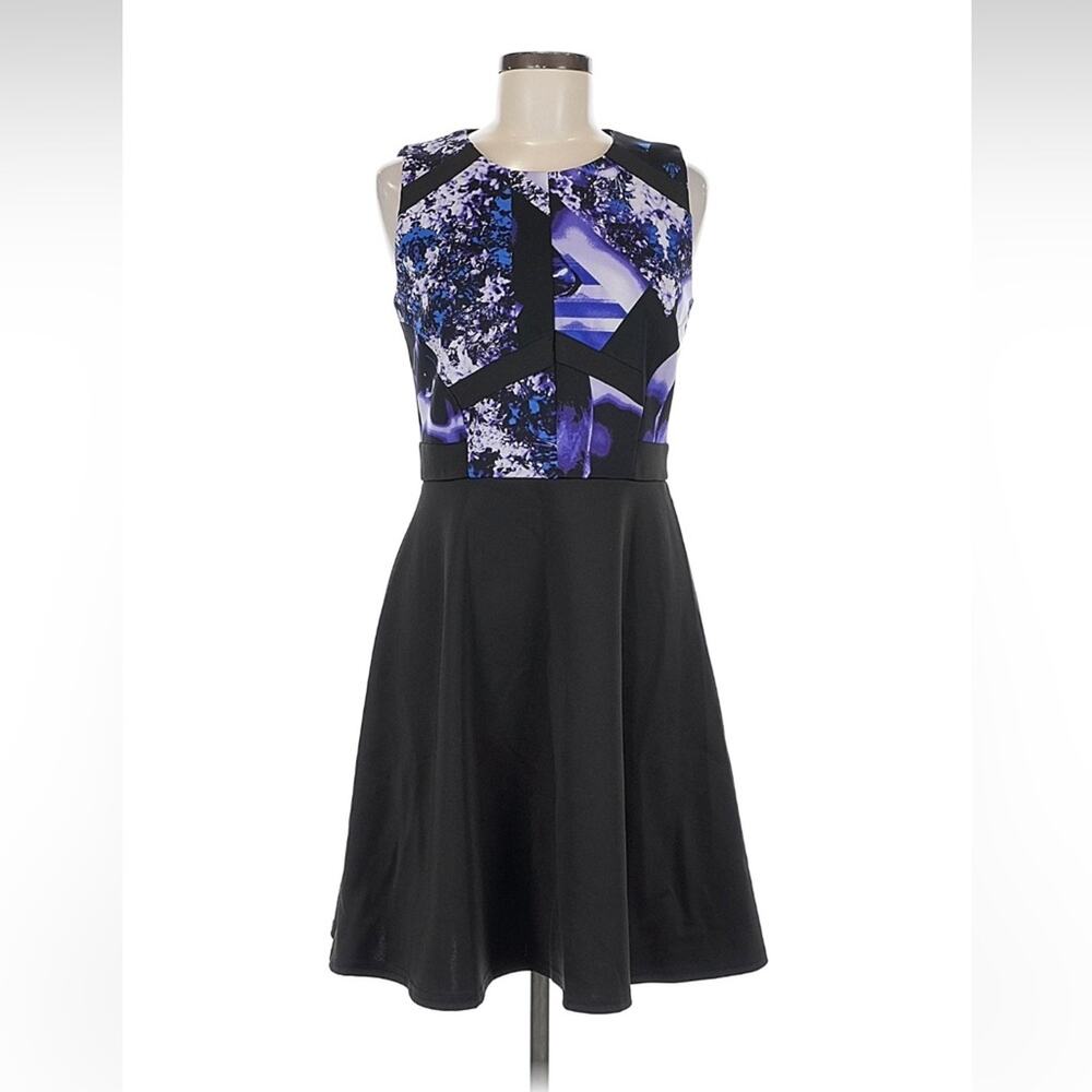 Spense black and purple‎ a line dress, 8